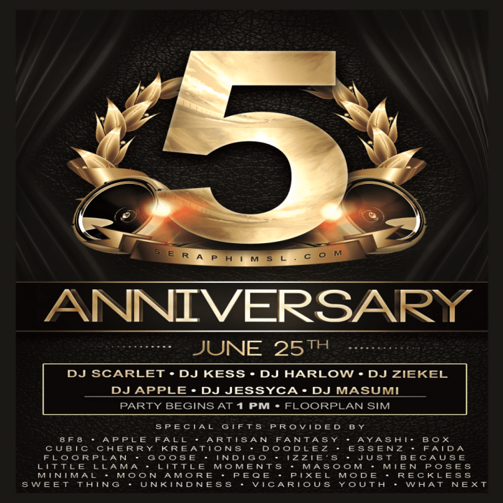 Tunes & Free Gifts at Seraphim SL 5th&nbsp;Anniversary